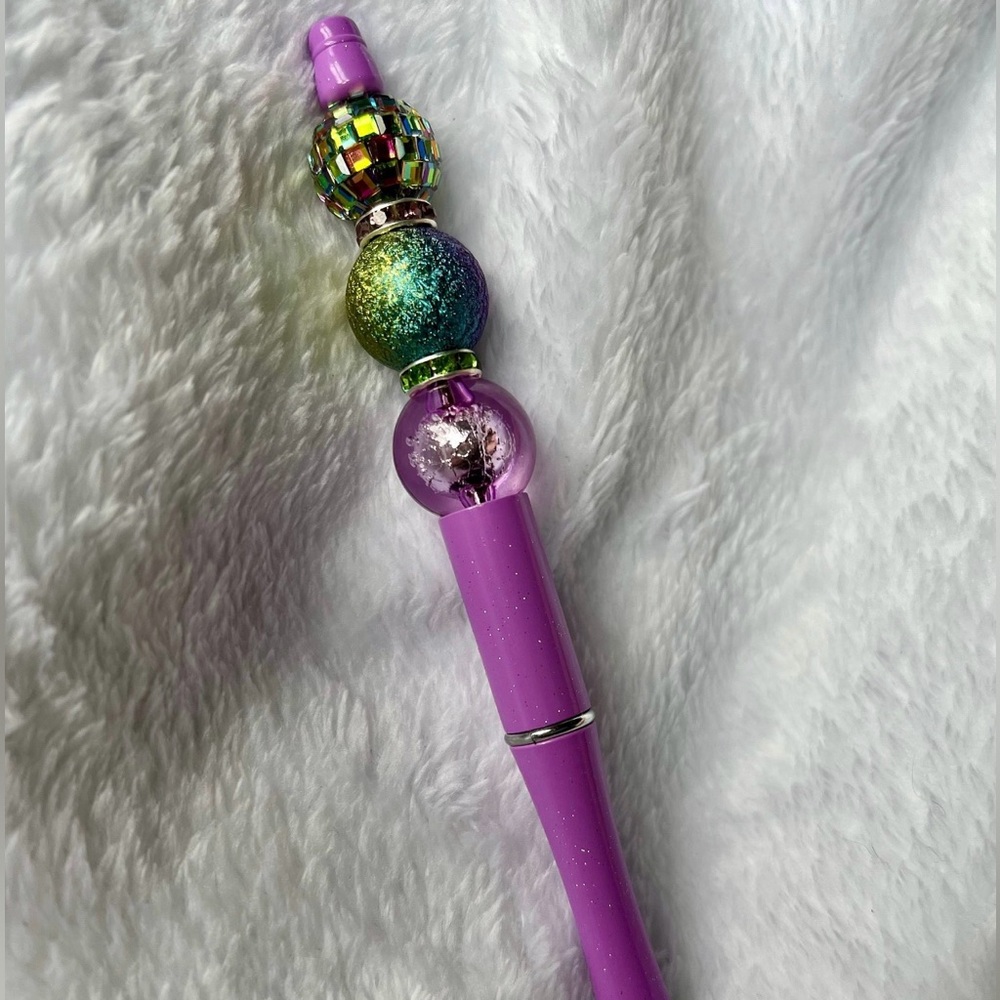 Disco Peacock Pen | Ballpoint Beaded Pens | Creative Writing Gift